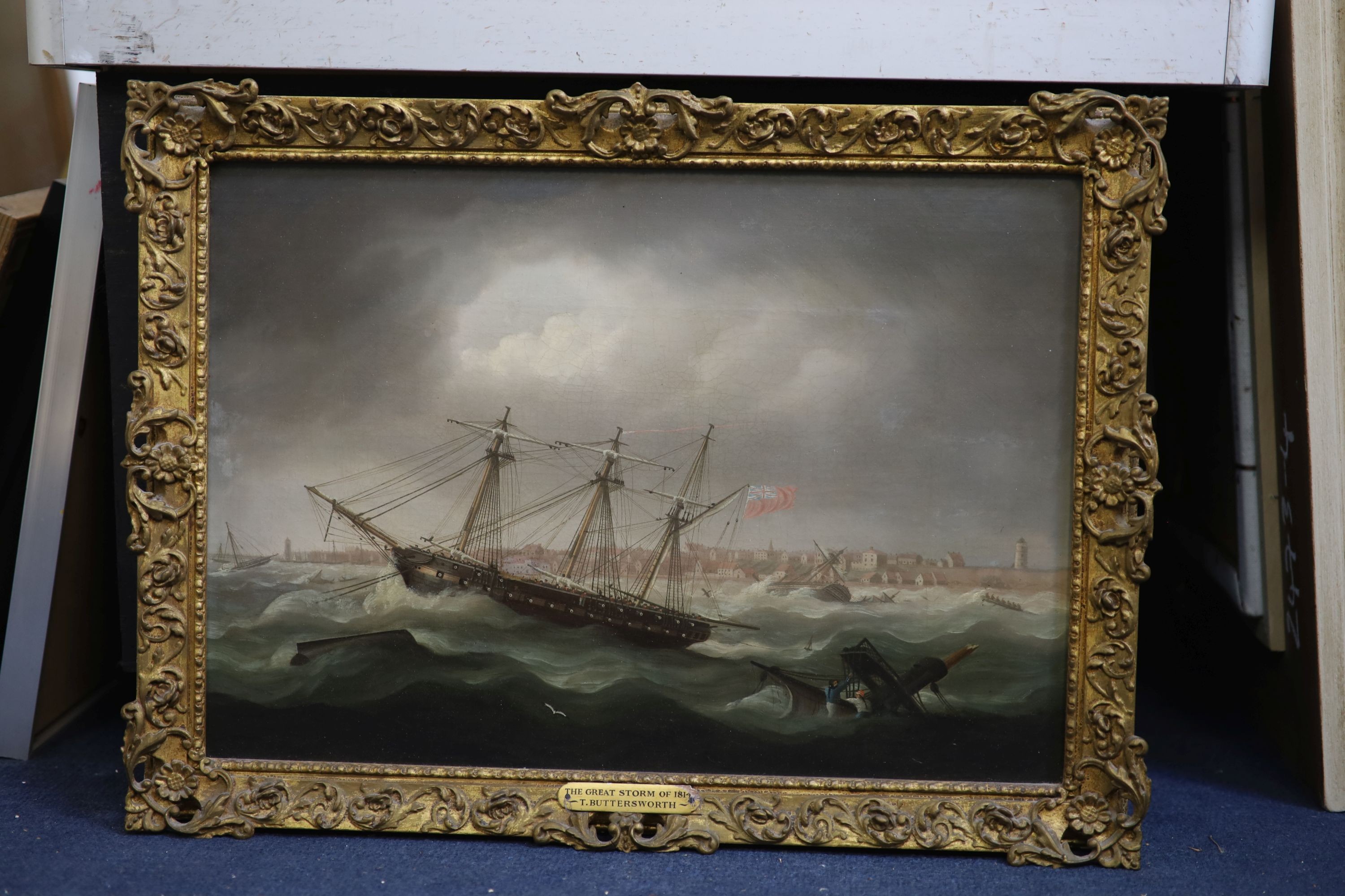 Thomas Buttersworth (1768-1842), The Great Storm of 1814, oil on canvas, 29.5 x 42cm
